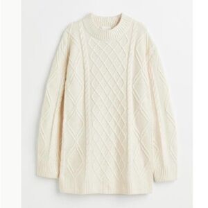HM long cable knit sweater size m